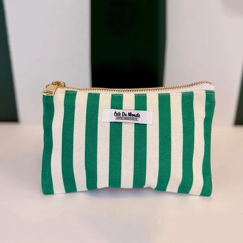 Café Du Monde Pouch Striped with Zipper