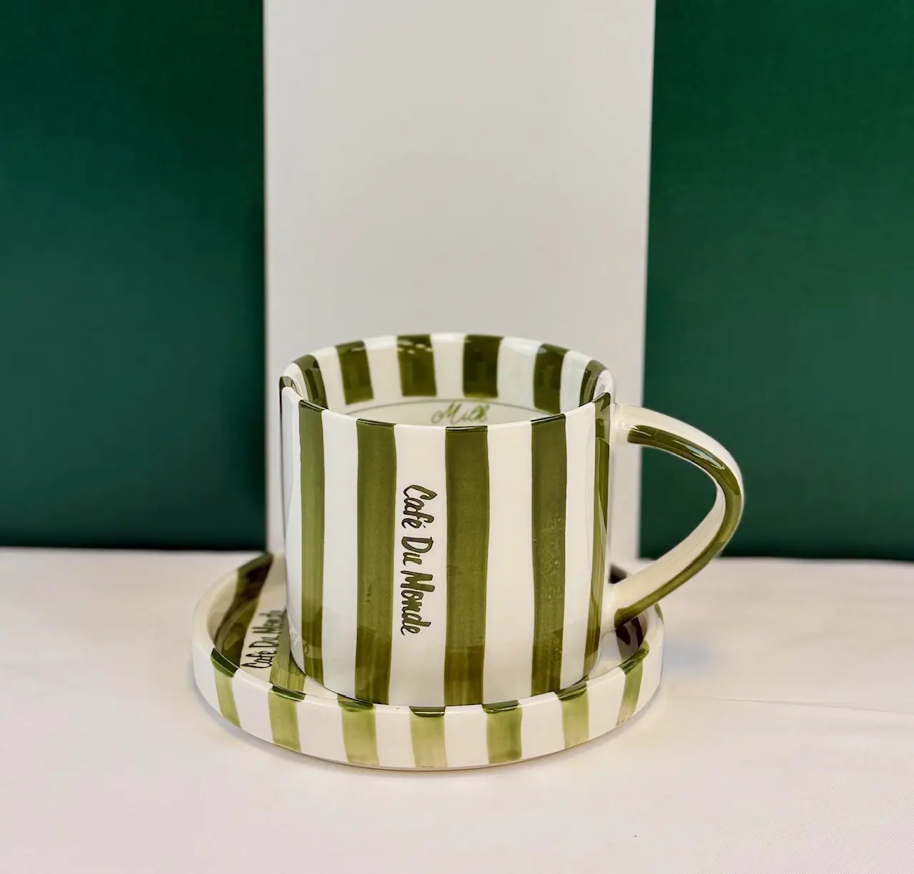 Green Stripe Cup & Saucer